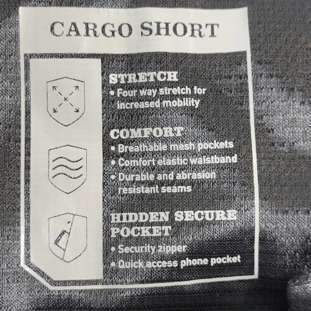 ORVIS Mens Cargo Shorts Size 34 Dark‎ Gray Stretch Comfort Hidden Pocket